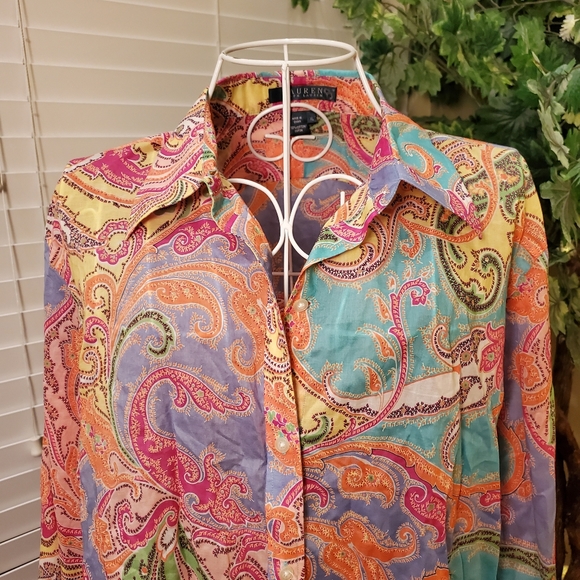 Lauren Ralph Lauren marble print top XL NWT - Picture 2 of 4